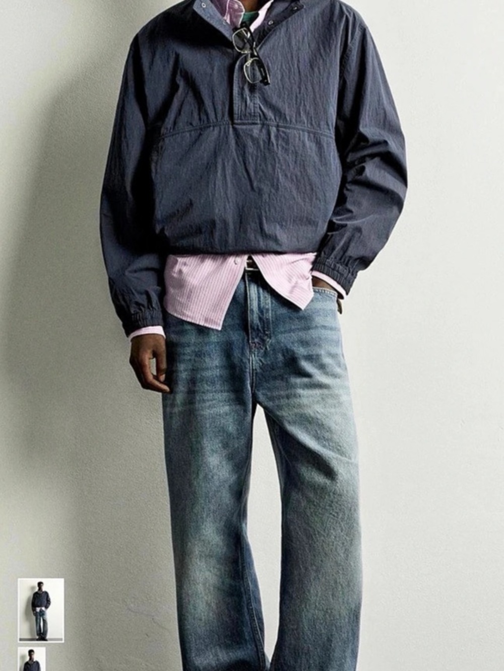 Zara Men’s Navy Anorak Jacket Size Small NWT